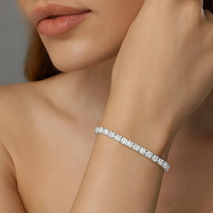 IGI Certified VVS Lab Grown Diamond Tennis Bracelet Classic 18K <b>Gold</b> Eternity Link Chain Fine Jewelry for Unisex - Product Image 1