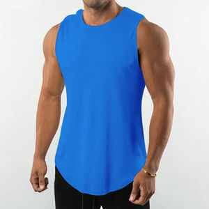 Débardeur de fitness 100% coton, prix bas, design exclusif, personnalisable, coupe ajustée, sans manches, pour homme - Product Image 6