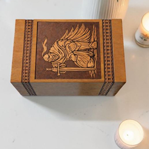 Luxury Wooden Urn Box with Gold Accent Design Traditional Wooden Funeral Urn for Ashes urn by AYAANS CREATIONS - Product Image 5