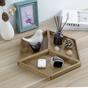 Plateau de service décoratif fait main pour une décoration de salon haut de gamme, design minimaliste et durable pour les collations et les desserts, plaqué et sûr. - Product Image 6
