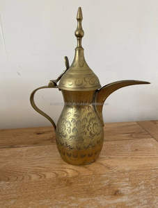 ARTESANÍA DE METAL DALLAH ÁRABE FABRICANTE DE TEA CAFÉ DE LA INDIA DALLAH ÁRABE EID DECORACIÓN RAMADAN DRINKWARE REGALO POR FABRICANTE - Product Image 6