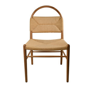 Silla de Comedor de Teca Sólida de Lujo con Asiento Tejido de Ratán Natural – Muebles Elegantes para Restaurantes, Cafés y Hoteles para Exportación al por Mayor - Product Image 3