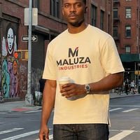 T-shirt oversize à manches bouffantes pour homme, en maille côtelée, mélange de coton, élégant, décontracté, à manches courtes, respirant et à séchage rapide