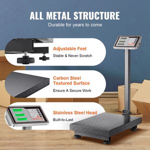 Bilancia Digitale da Pavimento con Capacità di Carico 300 kg, Precisione 0,1 kg, Calcolo Prezzo, Funzione Tare, in Acciaio, con Display LB/KG - Product Image 6