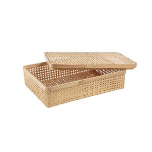 Custom Logo Round <b>Gift</b> <b>Hamper</b> Bamboo <b>Gift</b> Box Presentation Case Woven Lid Wedding Straw <b>Basket</b> Souvenir Package - Product Image 3