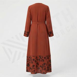 ชุดกิโมโนแบบ OEM ปี 2025 เสื้อคลุมอาบายะ ผ้าโพลีเอสเตอร์เนื้อนุ่ม ยืดหยุ่นสูง หนาขึ้น สำหรับผู้หญิงมุสลิม คอวี แขนยาว เหมาะสำหรับงานปาร์ตี้ รอมฎอน งานแต่งงาน - Product Image 2
