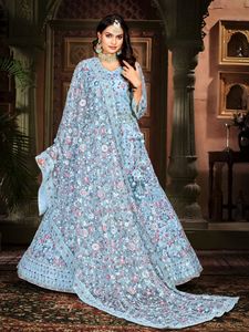 Nupcial Grandeur Full Heavy Sequence Diamonds Lehenga Choli Indian Pakistani Wedding Outfit Impresionante Zarkan Stonework Big Flair - Product Image 2