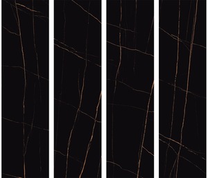 Dalles de porcelaine polie Noir St Laurent, surfaces élégantes effet marbre pour intérieurs de luxe - Product Image 3