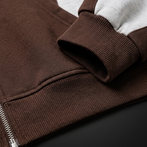 Sudadera con capucha de verano para hombre, 100% algodón, forro polar, corte regular, hombros caídos, bloques de color, con cremallera, ropa de calle de invierno de alta calidad - Product Image 5