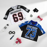Maillot de football personnalisé à manches courtes coupe ample avec impression par sublimation à chaud et broderie, design tendance en maille