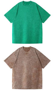 T-shirt délavé à manches raglan en polyester/coton écologique 220g, coupe oversize, sportif, personnalisable avec logo, pour homme et femme - Product Image 3