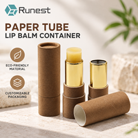 Emballage en papier kraft biodégradable écologique, cylindre en carton, pot à gloss à lèvres, conteneur pour baume à lèvres pour hommes, cosmétique