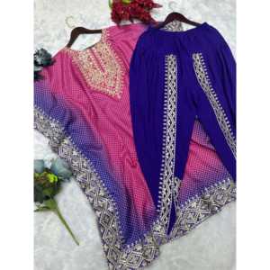 Beau caftan XL et dhoti avec broderie et impression numérique - Product Image 4