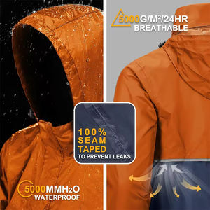 Veste de Pluie Imperméable Tendance pour Hommes, Coupe-Vent d'Extérieur Respirant avec Capuche pour la Randonnée, Fournisseur d'Usine OEM avec Logo Personnalisé - Product Image 4
