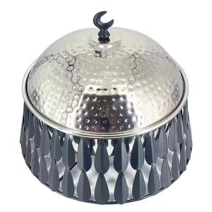 Calentador de Comida Tipo Buffet de Acero Inoxidable Dorado de Lujo con Cuerpo Decorativo Tallado, Juego para Ramadán - Product Image 4