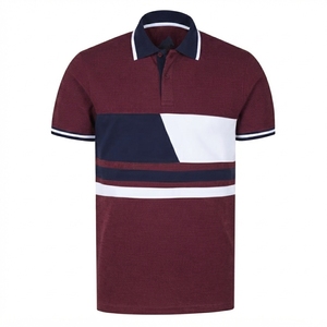 Elegant Style <b>Men's</b> Solid <b>Burgundy</b> Color Short Sleeves <b>Polo</b> <b>Shirts</b> Loose Fit <b>Men's</b> Breathable Quick Dry Fabric <b>Polo</b> <b>Shirts</b> - Product Image 1