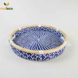 Elegante bandeja de algas marinas azul profundo, vajilla moderna hecha a mano con un solo nivel, mejora el espacio vital - Product Image 5