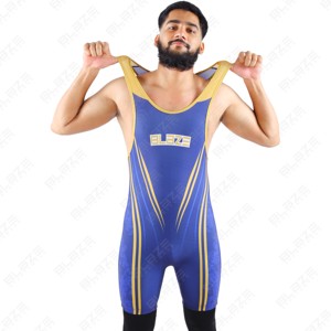 Haute qualité OEM Compression Fitness Singlet confortable musculation respirant entraînement lutte tricoté lavé - Product Image 1