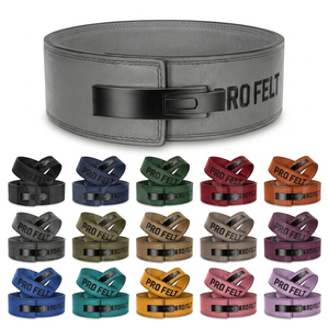 Custom Grey Color High Quality Lever Weightlifting <b>Belt</b> Full Grain Leather Powerlifting Fitness Gym Back Support OEM ODM <b>Belt</b> - Product Image 1