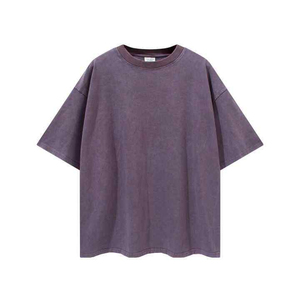 T-shirt personnalisé à épaules tombantes style streetwear coupe ample délavé à l'acide, haute qualité, grande taille homme, 100% coton, écologique et respirant - Product Image 4