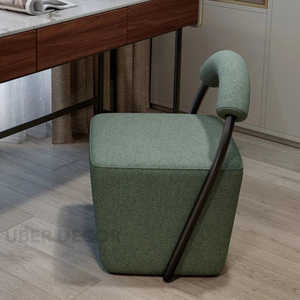 AVENYA Square <b>Chair</b> with Curved Handle Backrest <b>Modern</b> Minimalist Design for <b>Living</b> <b>Room</b> Cafe & Vanity Use - Product Image 5