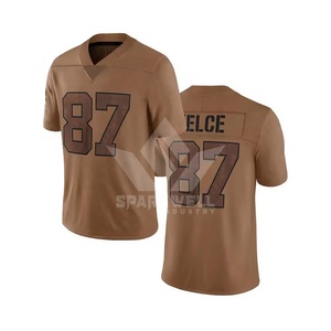Maillot de football américain personnalisé pour homme, col en V, manches courtes, sangle en T, impression sublimée 87, évacuation de l'humidité, protection UV, polyester - Product Image 1