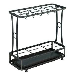 Estante de almacenamiento tipo suelo metálico respetuoso con el medio ambiente elegante y duradero con soporte de paraguas de un solo nivel para sala de estar - Product Image 1