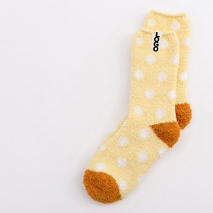 Spring Warm <b>Women</b> Fuzzy <b>Socks</b> 100% Cotton Eco-Friendly Quick Dry Customized Brand Juncai Knitting <b>Fluffy</b> Logo Position Bottom - Product Image 6