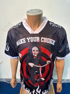 Camiseta de Fútbol Sublimada con Cuello en V para Hombre, con Estampado de Personajes de Rompecabezas, Malla Transpirable, Manga Corta, Diseño Gráfico Completo - Product Image 2
