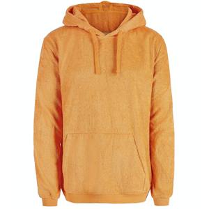 <b>Men's</b> Hooded Fleece <b>Sweatshirt</b> Solid Color Regular Fit Casual Autumn Wear <b>Orange</b> Knitted Polyester Material - Product Image 2