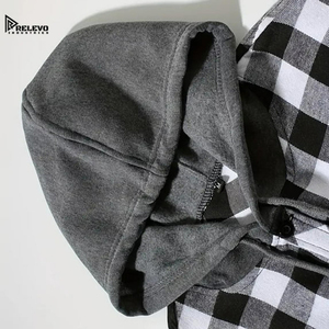 Premium Unisex Cotton Flannel Hoodie, <b>Men</b>’s Autumn Plaid Long Sleeve Hooded Flannel for <b>Men</b>. Cotton Plaid Button Down Style - Product Image 3
