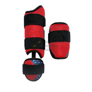 Espinilleras de béisbol de PU amarillas y azules con estampado por sublimación, equipo de protección deportiva para jugadores adultos de béisbol y softbol - Product Image 2