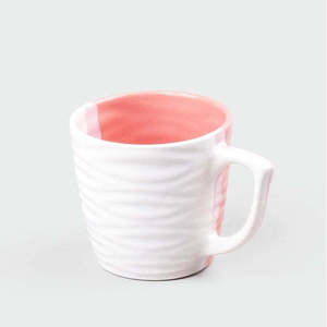 ชุดถ้วยชาเซรามิกสีขาวและชมพูแบบมีลาย จำนวน 2 ใบ - Product Image 4