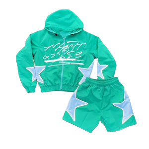 Streetwear Custom LogoCotton Windbreaker Tracksuit Joggers Pants Breathable <b>Jacket</b> Two Piece Windbreaker Set Tracksuits for Men - Product Image 4