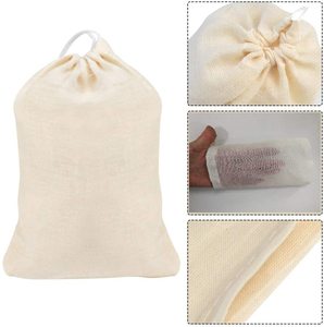 Cotton Muslin <b>Drawstring</b> <b>Bag</b> 4x6inch Plain Eco Friendly Reusable Storage Pouch - Product Image 2