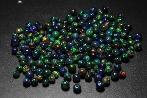 Opale d'Éthiopie noire naturelle, 5 mm, ronde, calibrée, pierre précieuse en vrac, prix de gros, pour la fabrication de bijoux - Product Image 2