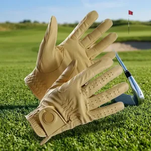 Guantes Deportivos de Golf Unisex, Construcción en Cuero Caberata, Costuras Moradas, Agarre Antideslizante, Diseño de Cierre Ajustable con Velcro - Product Image 5