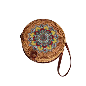 Sac Bali rond en rotin du Vietnam, tissé à la main en rotin naturel, pour accessoires d'été, plage, voyage, shopping et vente au détail - Product Image 4