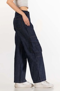 Pantalon en jean taille haute à jambe large pour femme, en coton, coupe ample, longueur cheville, style décontracté printemps, couleur unie, tissu tissé respirant - Product Image 6