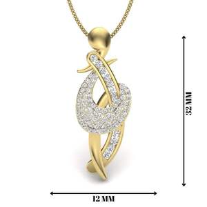 Pendentif de luxe en or jaune et moissanite, forme goutte d'eau, micro-pavé, taille ronde, sertissage en canal, bijou de charme pour femme, usage quotidien - Product Image 3