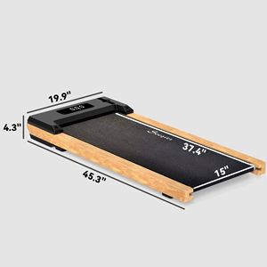 2.5HP Wood Under Desk Treadmill with LED Display Remote Control Transport Wheels 2-in-1 <b>Walking</b> <b>Pad</b> for Home Gym or Office - Product Image 2