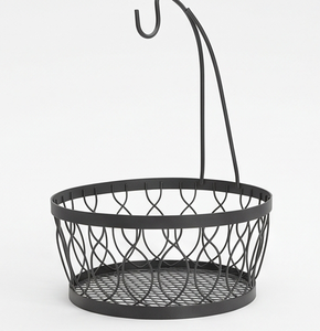 Premium Solid <b>Iron</b> Wall Mounted Storage Basket Black Powder Coated Finished Durable Kitchenware Modern Design For Home Daily Use - Product Image 1