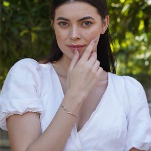 Magnifique bracelet en argent sterling 925 avec chaîne à maillons en diamant pour femmes, bijoux délicats et fins, finition miroir brillante, tendance moderne, cadeau - Product Image 4