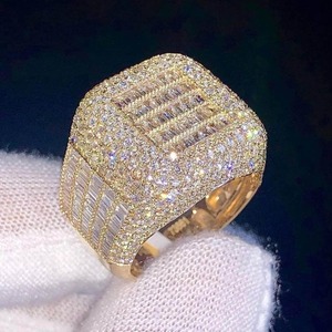 Anillo de Hip Hop con Diamantes Moissanite VVS Baguette, Joyería de Lujo, Anillo de Moda para Fiestas, Regalo - Product Image 1