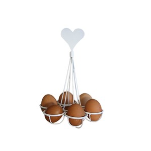 Antique Metal Egg Holder Wire <b>Storage</b> Rack With Heart Handle <b>For</b> Farmhouse <b>Kitchen</b> Decor Finish <b>Storage</b> Home & <b>Kitchen</b> Organizer - Product Image 1