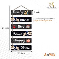 Décoration murale encadrée - Artvibes Family Makes This House Happy, support mural décoratif en MDF pour salon et couloir