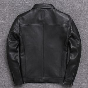 <b>In</b> Stock Real Leather <b>Jacket</b> <b>Men's</b> Classic Trucker <b>Jacket</b> Genuine Sheepskin Shirt Collar Casual Smooth Lightweight Leather - Product Image 5