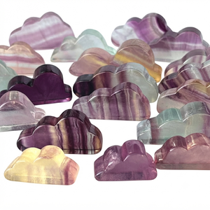 Cristal de fluorita arcoíris tallado en forma de nube, piedra preciosa, cristal de nube, decoración para el hogar, mayorista de cristales tallados en forma de nube - Product Image 4