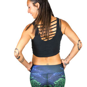 Conjunto de yoga para mujer, tela absorbente de sudor, leggings ajustados al cuerpo y top elástico para entrenamiento físico y deportes - Product Image 6