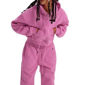 Chándal Deportivo para Mujer, Ecológico, Resistente al Viento, Transpirable, de Forro Polar, Sólido, Premium, Cómodo, con Acabado Lavado Ácido - Product Image 1